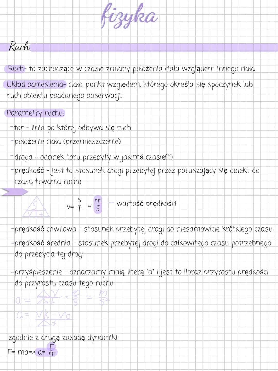 Zasady Ruchu Jednostajnego i Opis