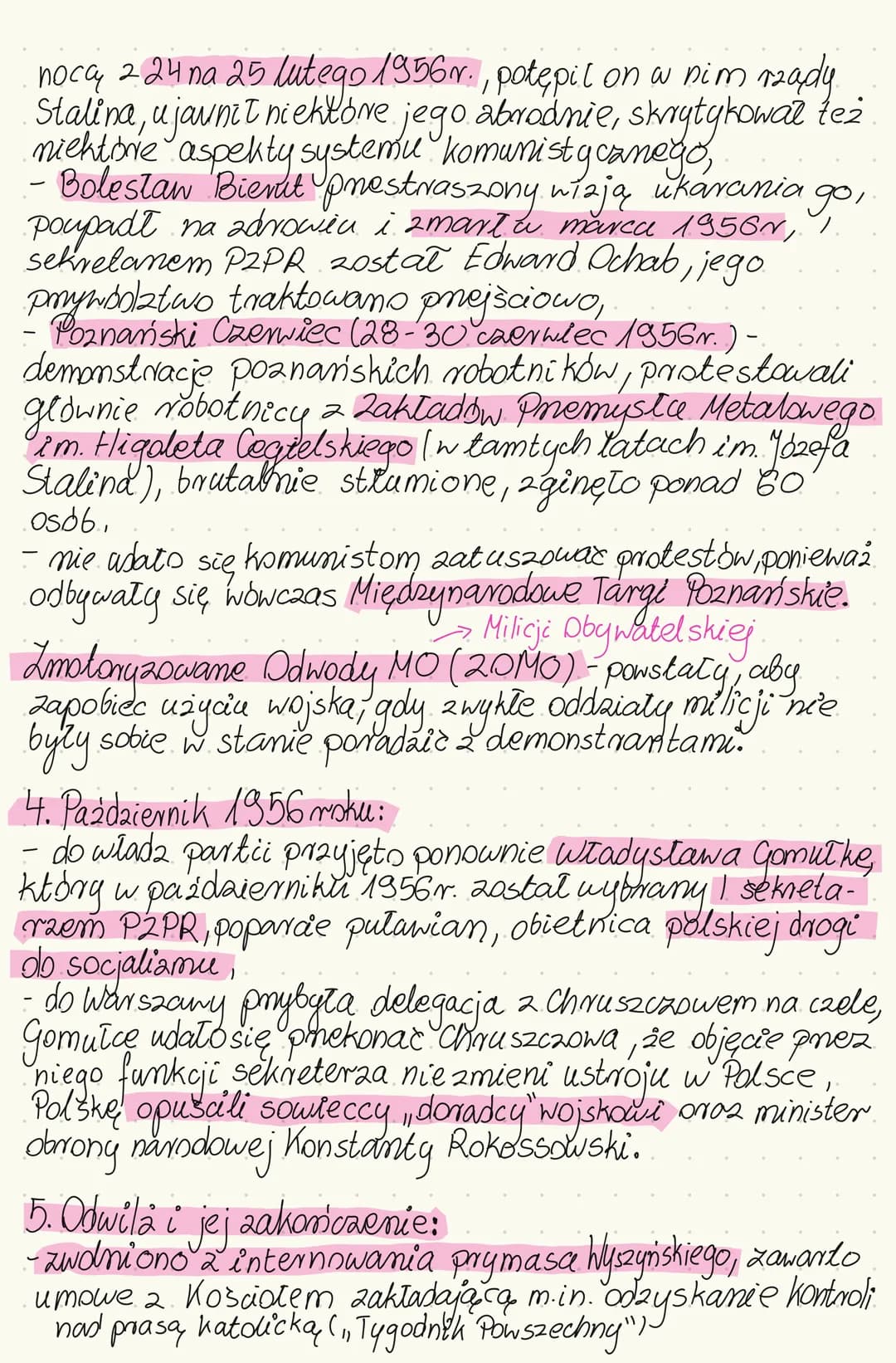 Odwilż polityczna
1956 roku
1. Początek odwilży politycznej:
- 5 marca 1953.mr. smierc Stalina,
• pplk. Youef Swratto uciekt na Zachod, jego