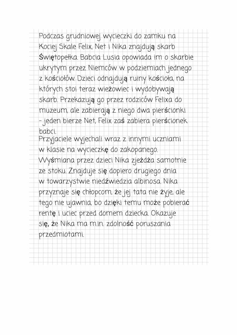 Felix, Net I Nika oraz gang niewidzialnych ludzi
Streszczenie
Felix rozpoczyna nauki w gimnazjum gdzie natrafia
na szkolnych huliganów Marce
