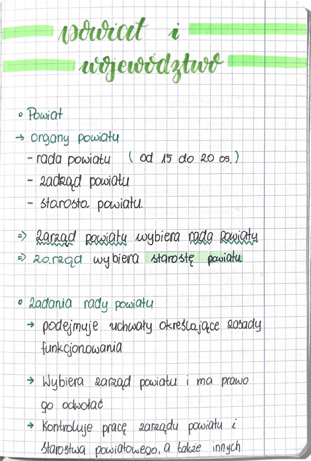 vourat i
wojewodztwo

• Powiat

→ organy powiatu

- rada powiatu ( od 15 do 20 os.)
- zadrąd powiatu
- Starosta powiatu.

=> Larzad powiaty 