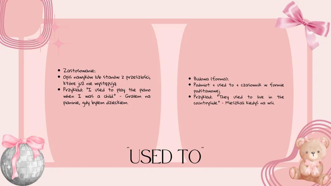 Podstawy używania 'Used to' i 'Would'