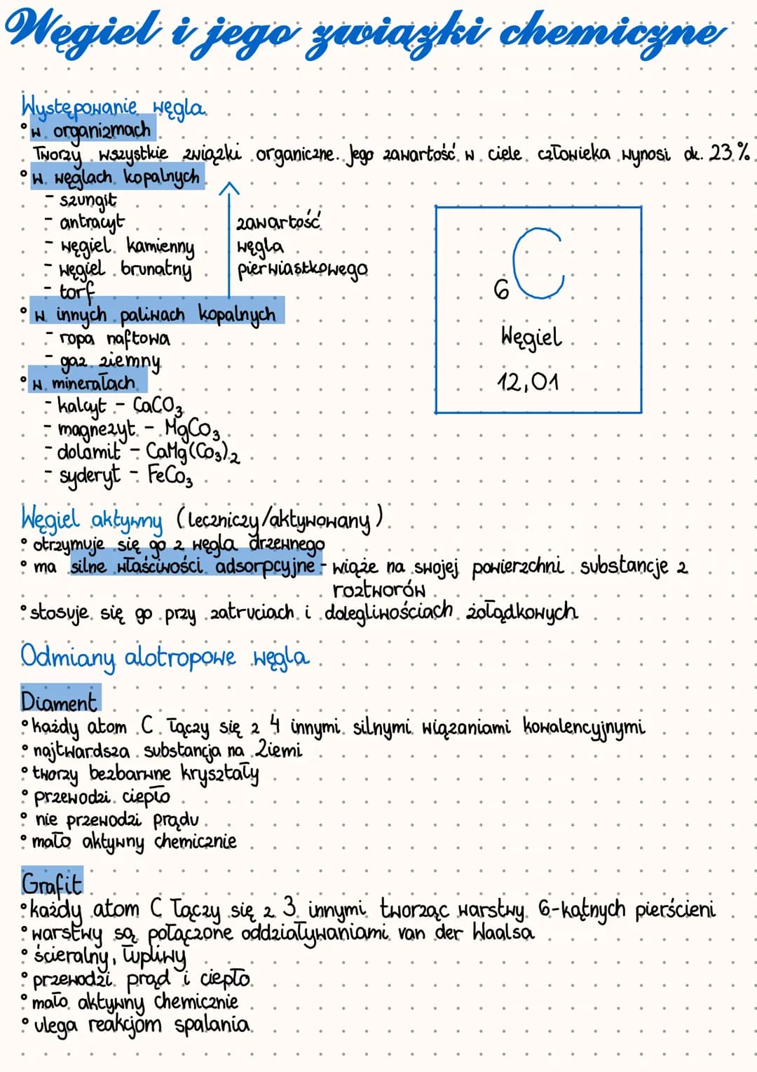Węgiel i jego związki chemiczne 