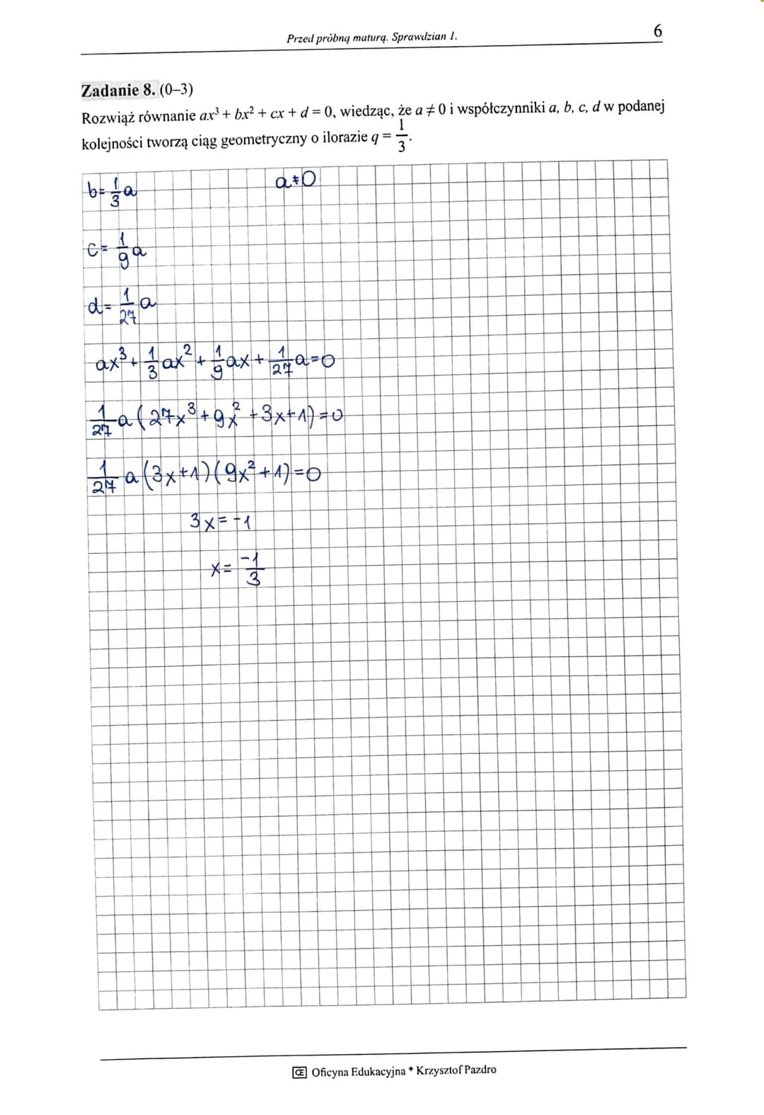 A. a<b<c
Zadanie 1. (0-1)
1
12
Dane są liczby a = log8 log481, b = cos²(300°), c = 49¹º¹. Wówczas:
Жосска
A. 5
Przed próbną maturą. Sprawdzi