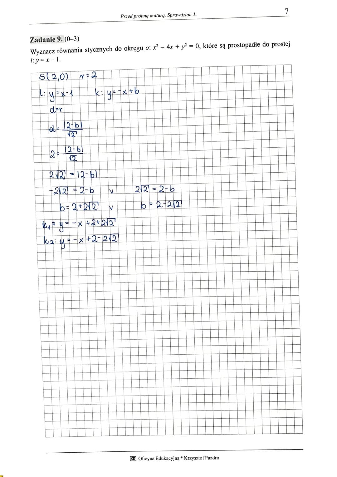 A. a<b<c
Zadanie 1. (0-1)
1
12
Dane są liczby a = log8 log481, b = cos²(300°), c = 49¹º¹. Wówczas:
Жосска
A. 5
Przed próbną maturą. Sprawdzi