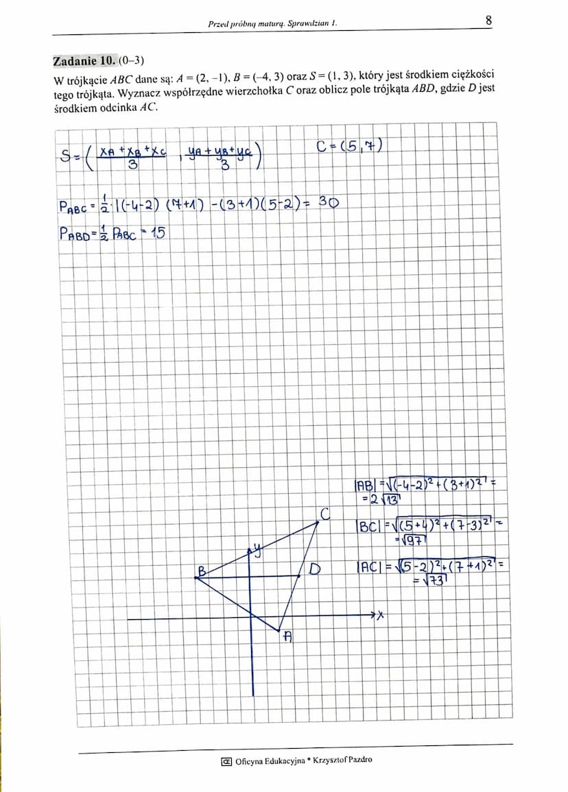 A. a<b<c
Zadanie 1. (0-1)
1
12
Dane są liczby a = log8 log481, b = cos²(300°), c = 49¹º¹. Wówczas:
Жосска
A. 5
Przed próbną maturą. Sprawdzi