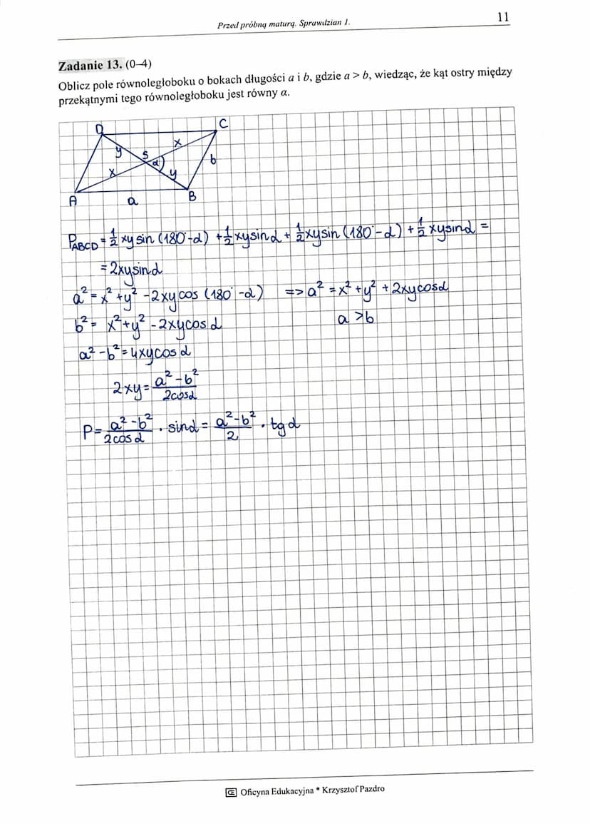 A. a<b<c
Zadanie 1. (0-1)
1
12
Dane są liczby a = log8 log481, b = cos²(300°), c = 49¹º¹. Wówczas:
Жосска
A. 5
Przed próbną maturą. Sprawdzi
