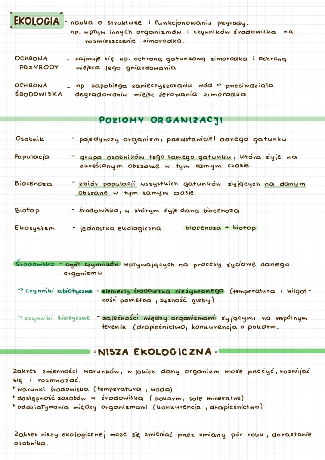 EKOLOGIA nauka o Strukture i funkcjonowaniu przyrody.
OCHRONA
PRZYRODY
OCHRONA
ŚRODOWISKA
Osobnik
Populacja
Biocenoza
Biotop
Ekosystem
▶
Śro