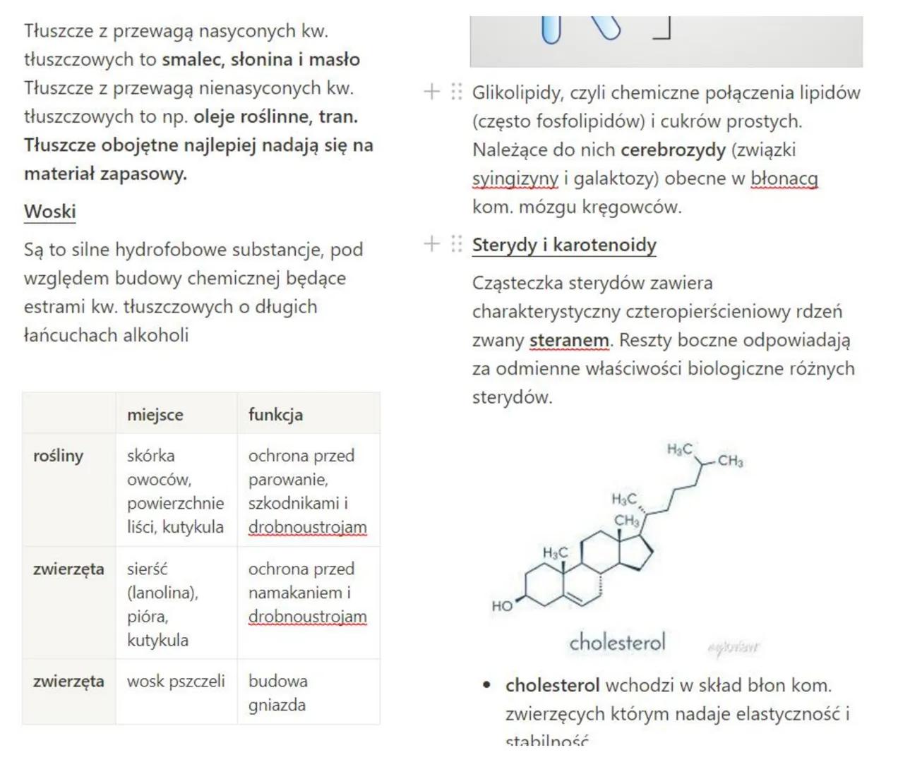 # Lipidy

rozpowszechnione u roślin i zwierząt związki organiczne o bardzo zróżnicowanej budowie
cząsteczki, które nie rozpuszczają się w wo
