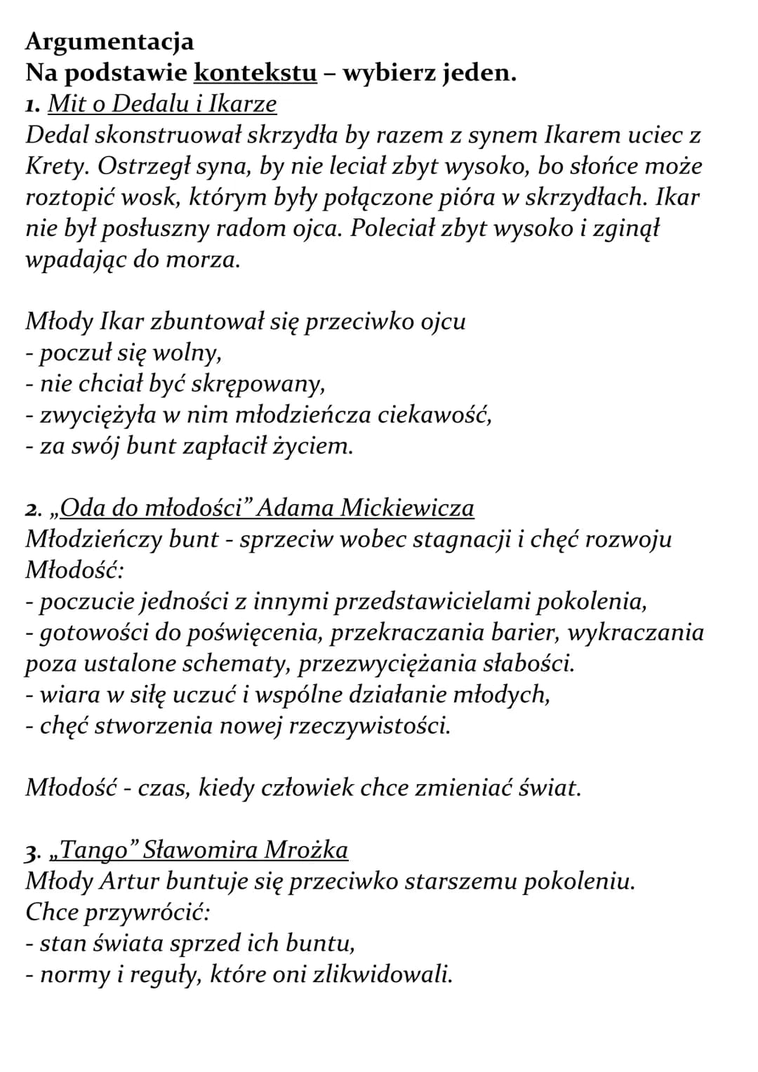 Młodość jako czas buntu.
Omów zagadnienie na podstawie Przedwiośnia Stefana
Żeromskiego. W swojej odpowiedzi uwzględnij również
wybrany kont