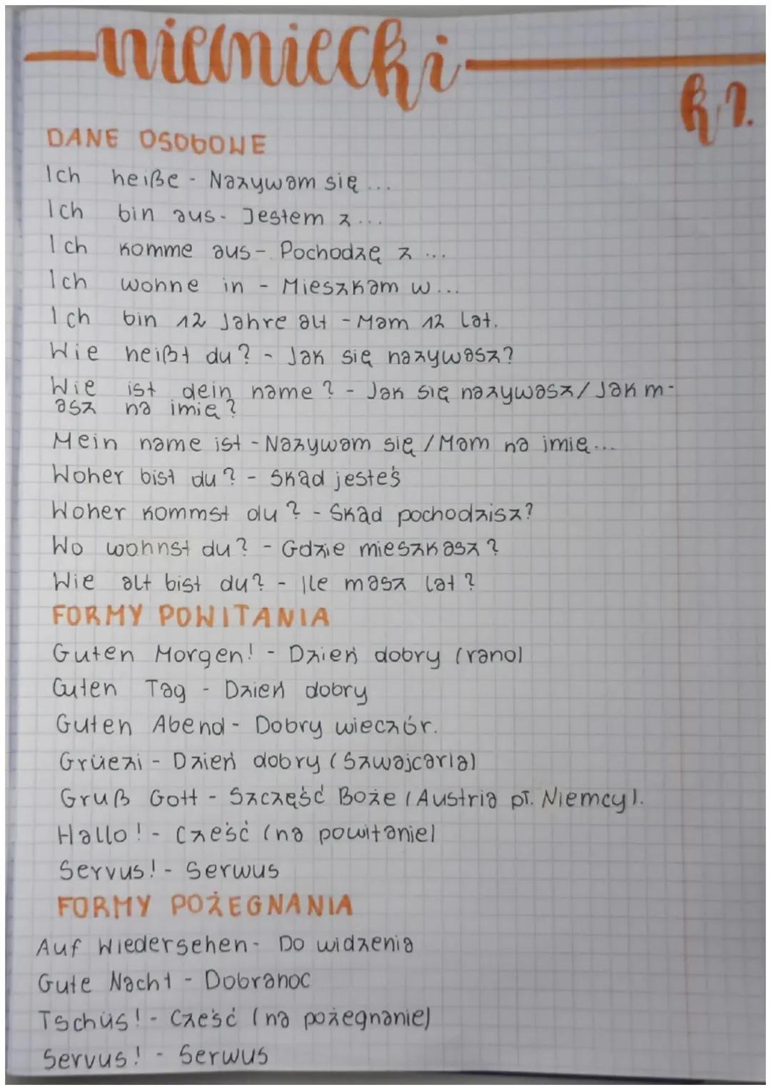 Niemieckie Dane Osobowe i Słówka na Powitania i Pożegnania