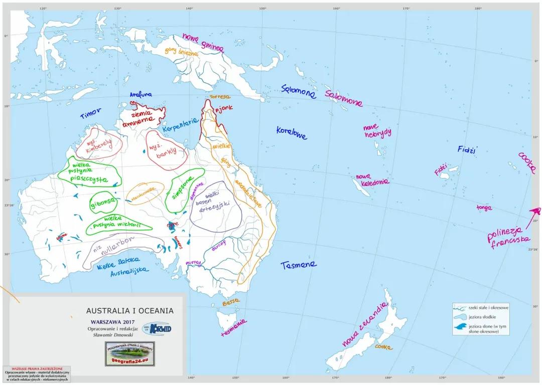 mapa fizyczna australii