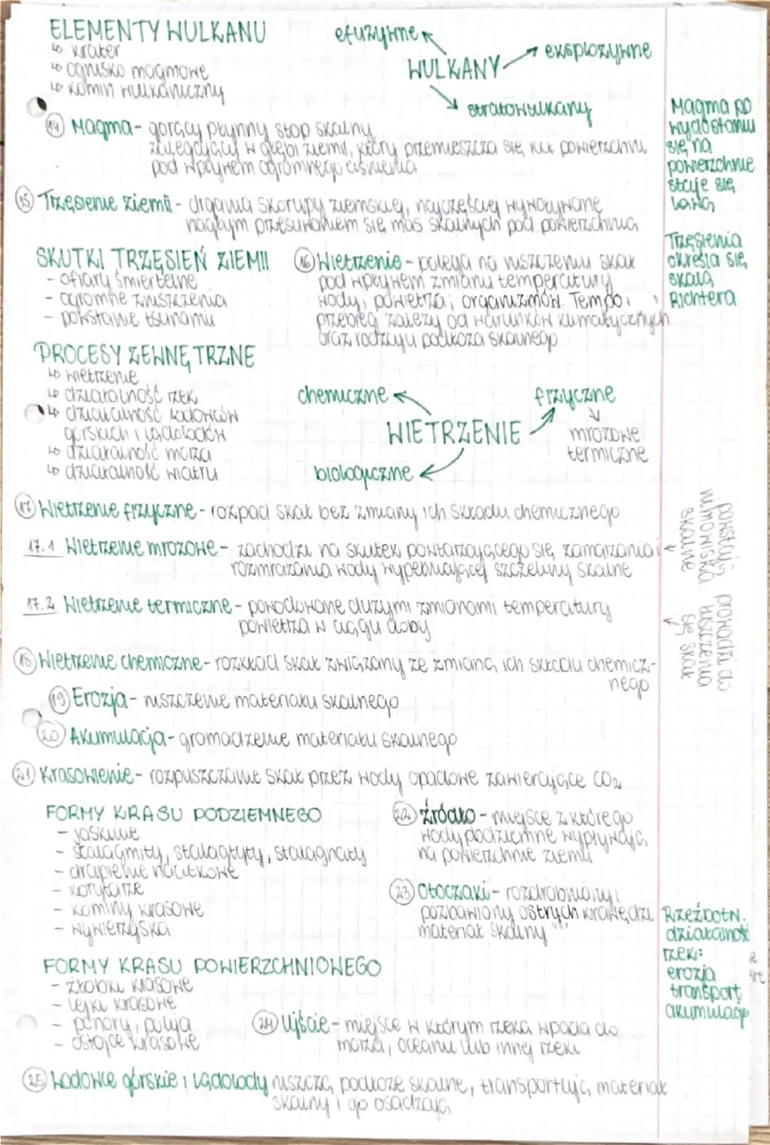 # Litosfera. Procesy wewnętrzne i zewnętrzne

1. **Płyty konwekcyjne** - powstają i niszczą się w wyniku stałego ruchu materii wewnątrz Ziem