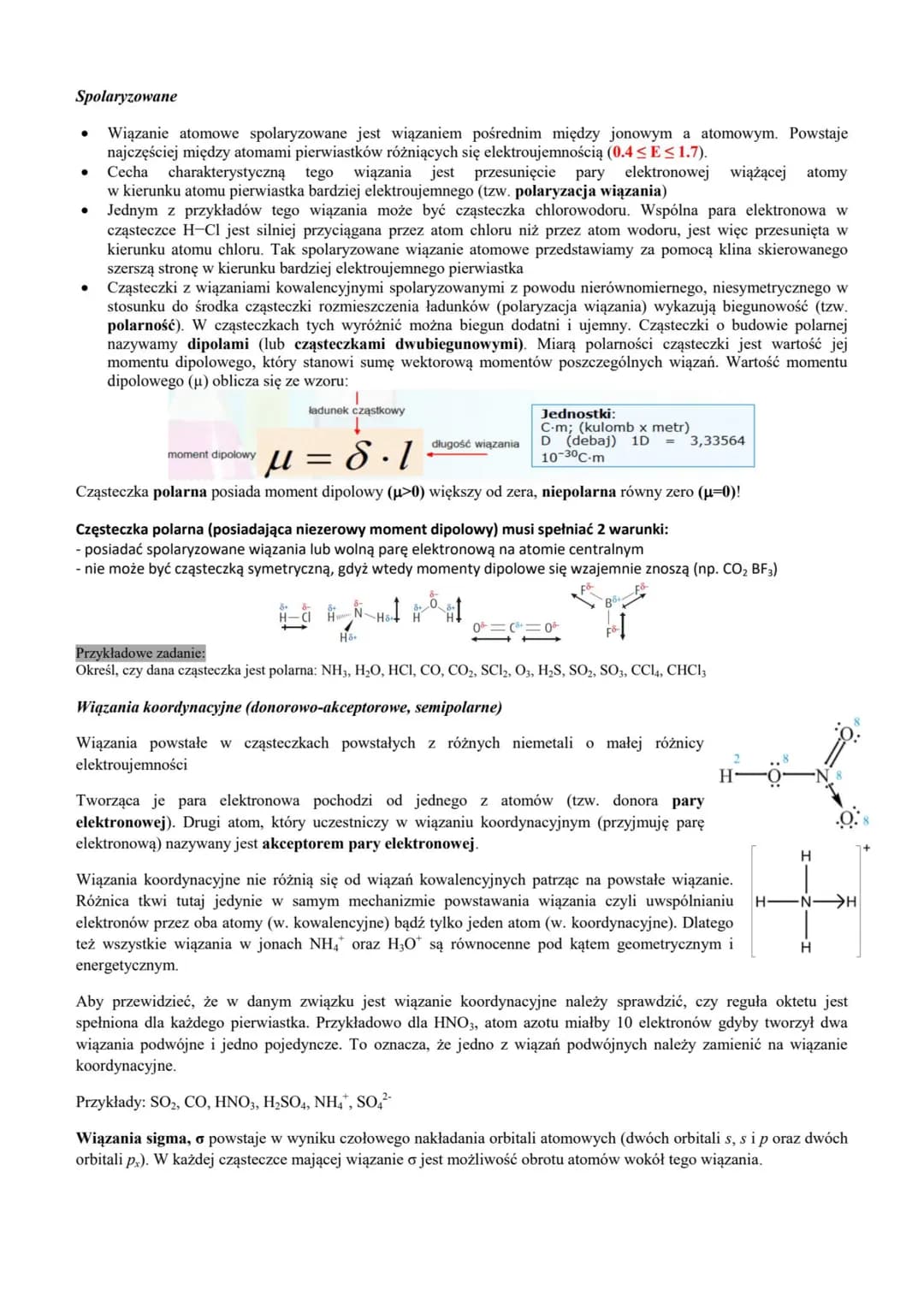 ## II Wiązania chemiczne, hybrydyzacja i teoria VSEPR

**Zakres wymagań**
✓ Określanie zmiany elektroujemności pierwiastków w okresach i gru