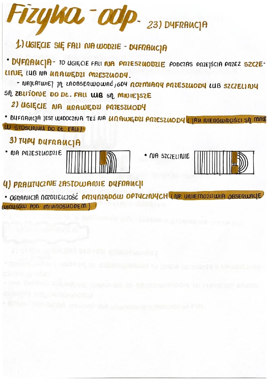 Dyfrakcja,Interferencja fal,Dyfrakcja,interferencja fal w przyrodzie,Polaryzacja fali,Efekt Dopplera