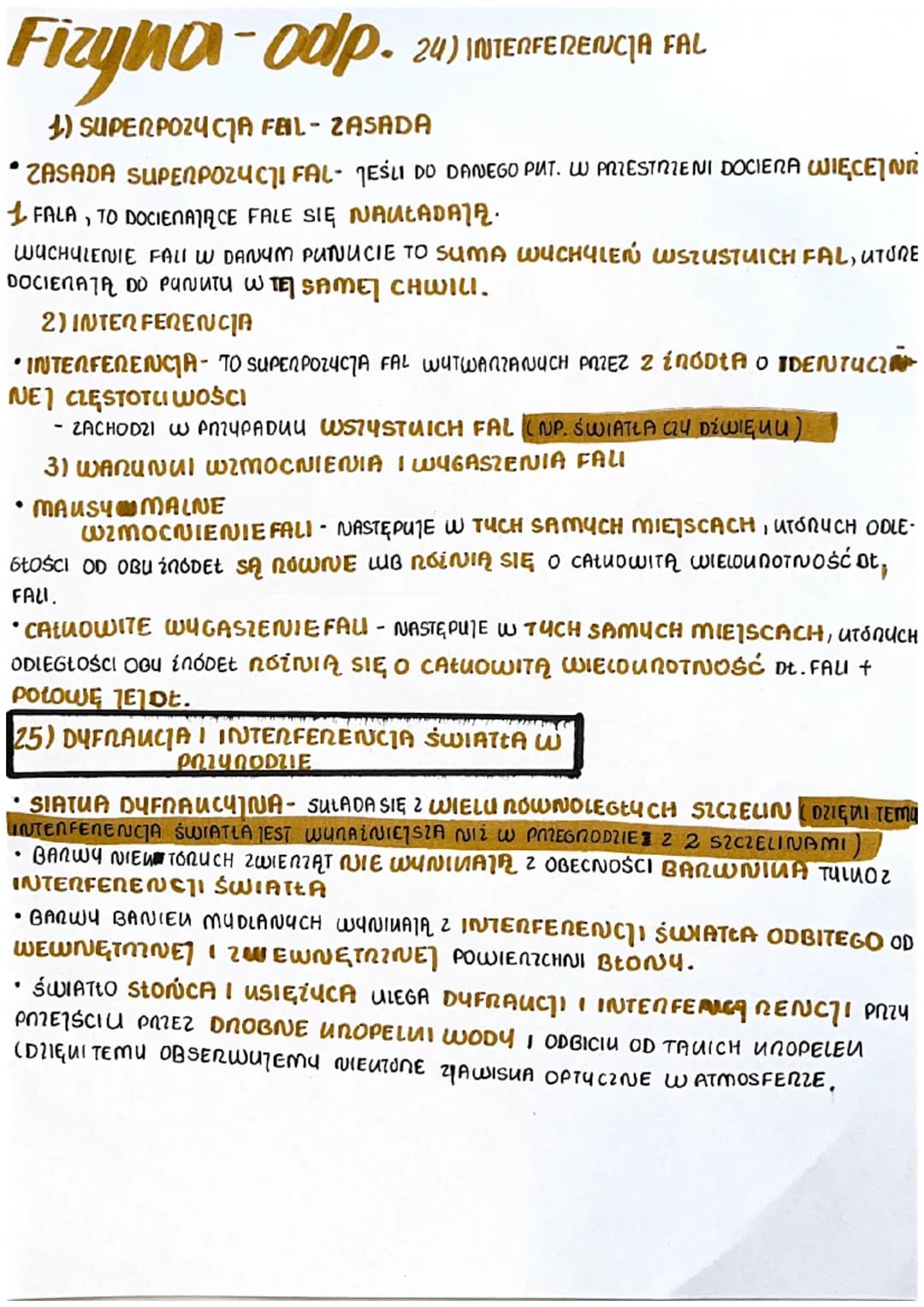 Fizyka-odp.
23) DYFRAUCIA
1) UGIĘCIE SIĘ FALI NA WODZIE - DUFRAUCIA
DYFRANCIA- TO UGIĘCIE FALI NA PRZESZUODZIE PODCZAS PRZEJŚCIA PRZEZ SZCZE