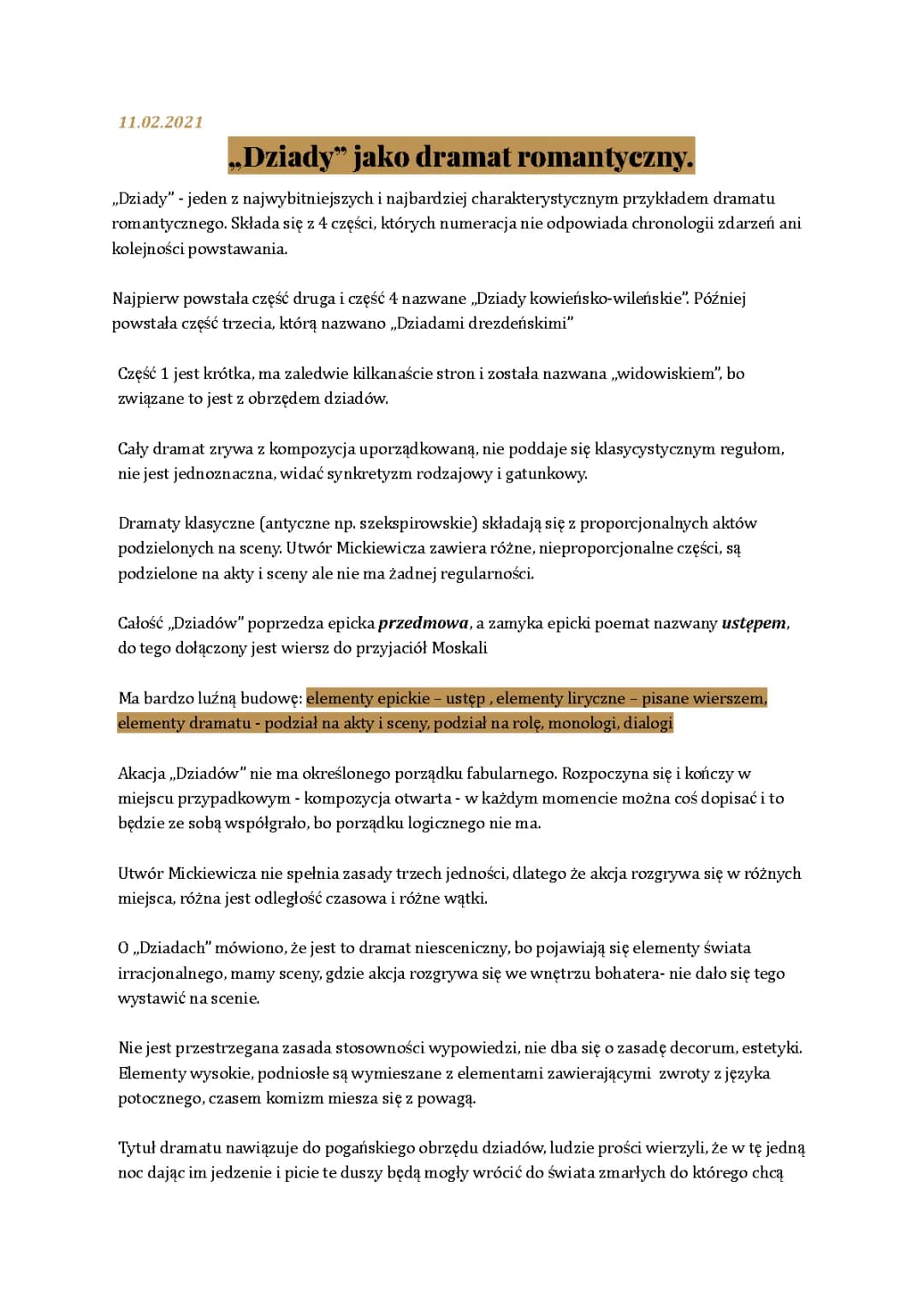 Dziady cz 3: Streszczenie, Bohaterowie i Cechy Dramatu Romantycznego