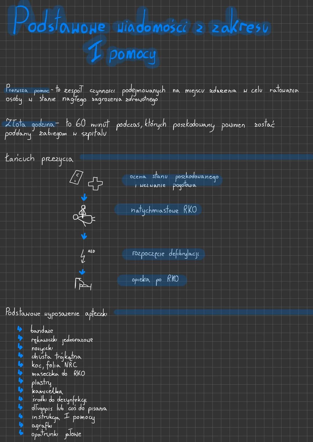 Podstawowe wiadomości z zakresu
I pomocy

Prerusza pomoc to zespół czynności podejmowanych na miejscu zdarenia w celu ratowania osoby w stan