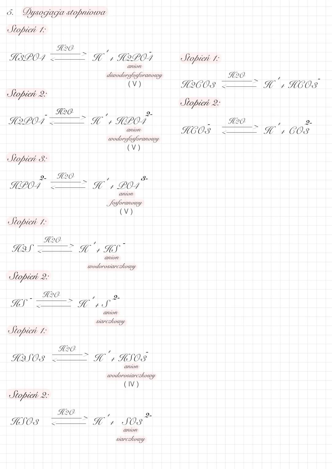 Dysocjacja elektrolityczna kwasów
1. Elektrolity- substancje przewodzące prąd elektryczny Wzór ogólny dysocjacji kwasów
2. Nieelektrolity- s