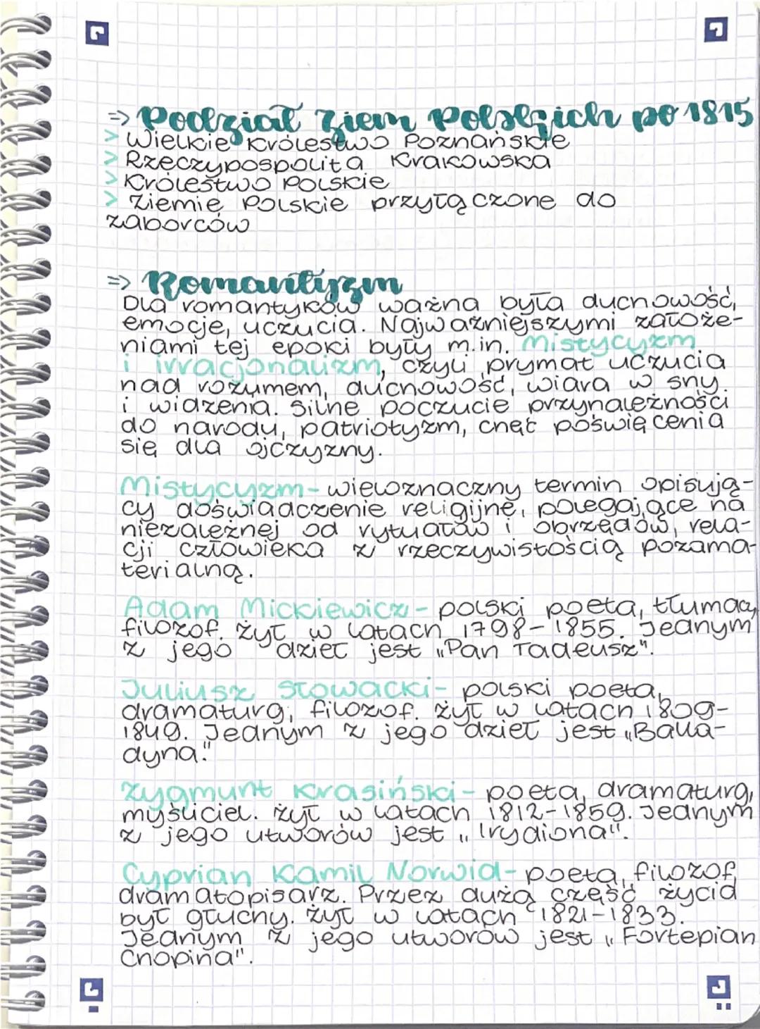 L
◉
Cristória
powłorzenie wiadomości
→ Daly
>1815v. - Stworzenie Królestwa Polskiego
>1828r. -Spisek podchorążych
> 1830r. - Powstanie Listo