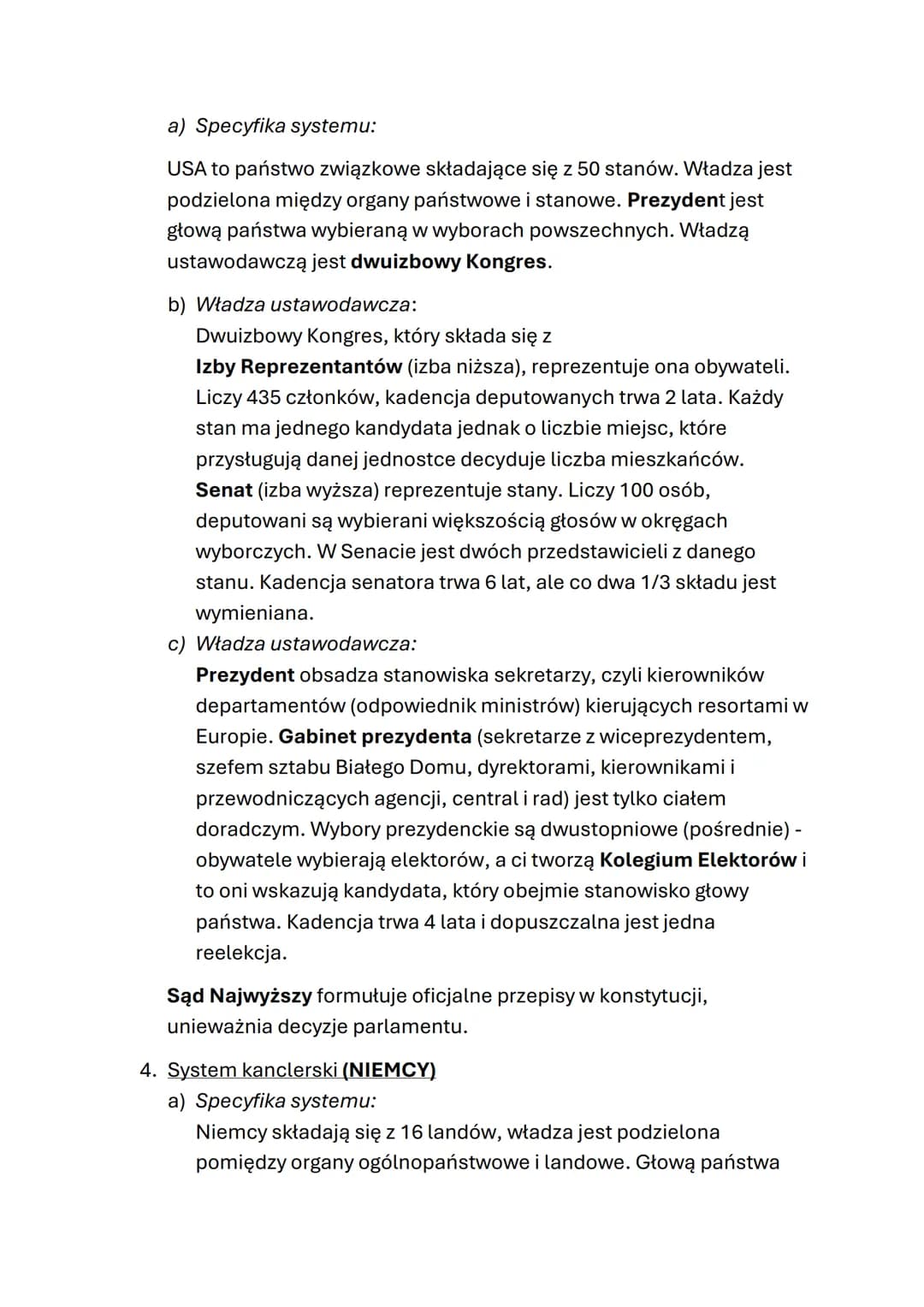 SYSTEMY POLITYCZNE
1. Różnice między podstawowymi systemami politycznymi
Kryteria różnicujące
Organ wiodący
Pozycja głowy państwa
Relacje mi