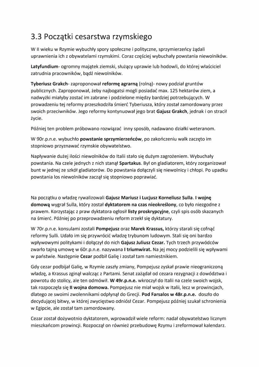 3.1 Republika rzymska
Rzymianie zamieszkiwali Lacjum, sąsiadowali z Etruskami i Grekami
Rzymski uczony Warron w I r. p.n.e. ustalił, że Rzym