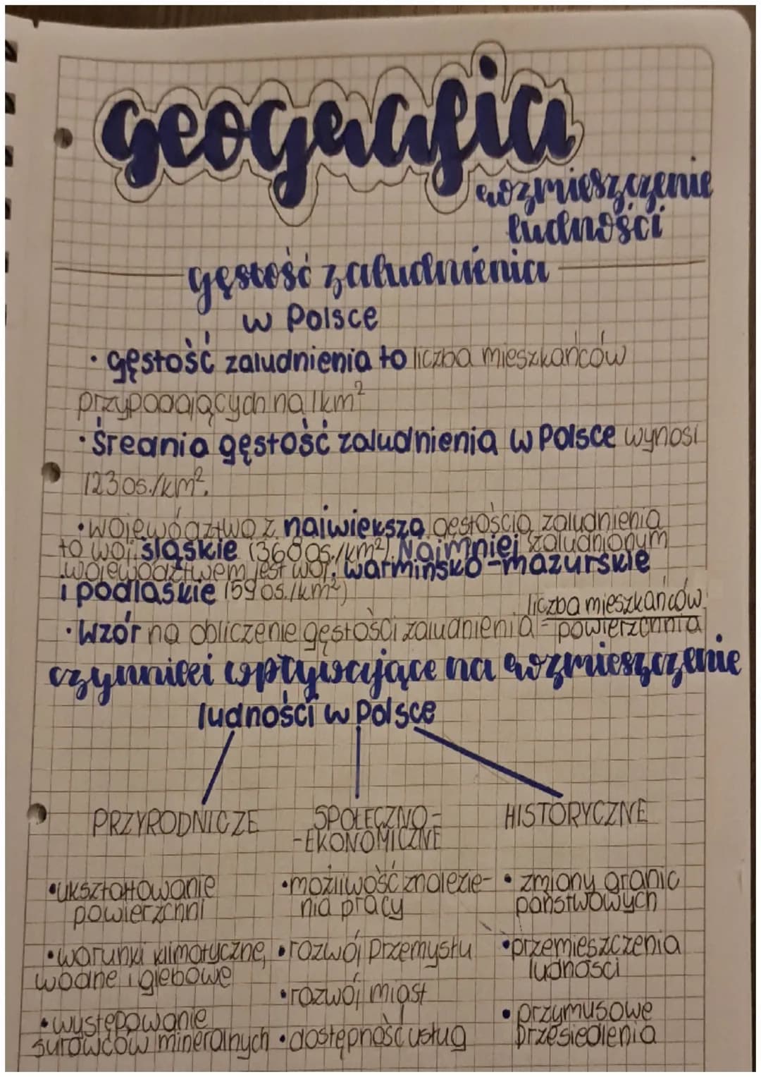 geografia
gęstość zaludnienia
w Polsce
gęstość zaludnienia to liczba mieszkańców
przypadających na lkm ²
Sreania gęstość zaludnienia w Polsc