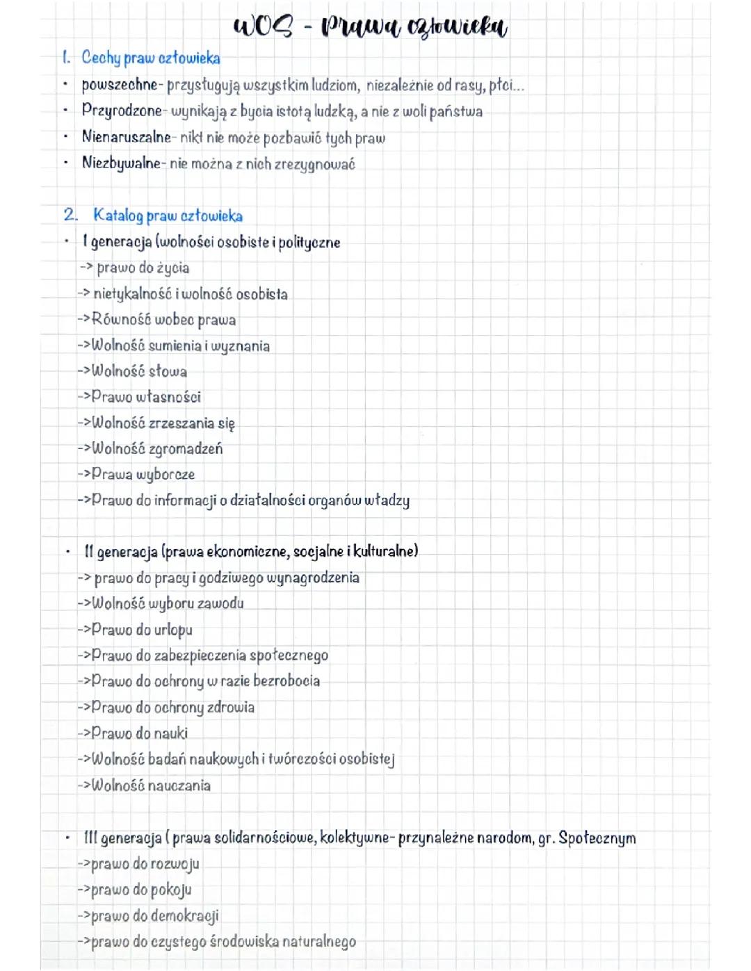 WOS Klasa 8 – Wszystko o Prawach Człowieka