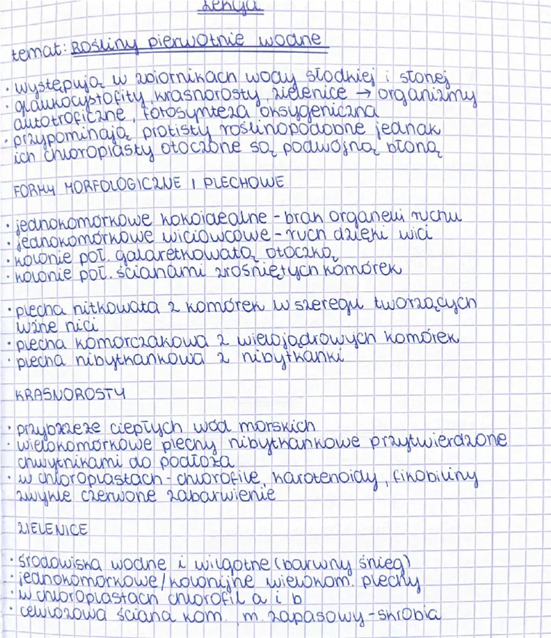 Rośliny Wodne: Biologia Klasa 2 – Krasnorosty i Zielenice