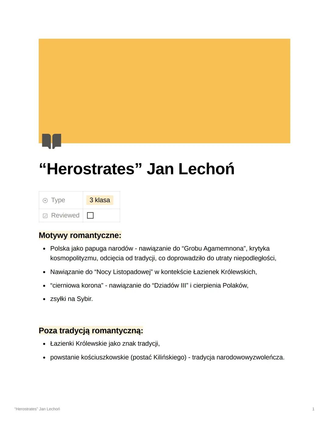 "Herostrates" - Jan Lechoń