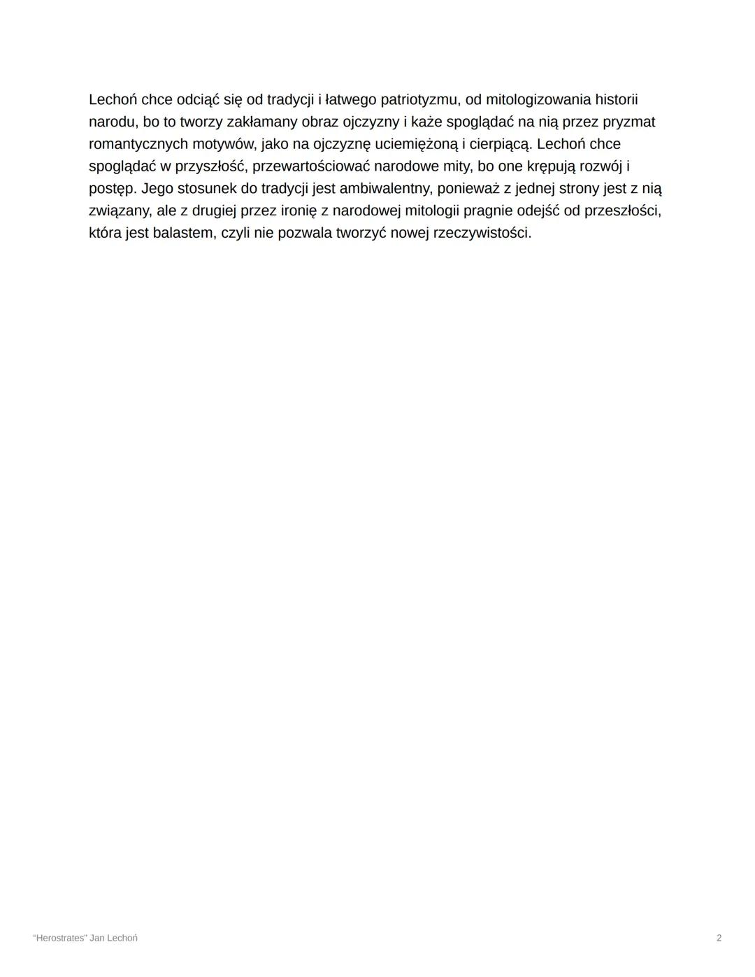 "Herostrates" Jan Lechoń
Ⓒ Type
Reviewed
3 klasa
Motywy romantyczne:
• Polska jako papuga narodów - nawiązanie do "Grobu Agamemnona", krytyk