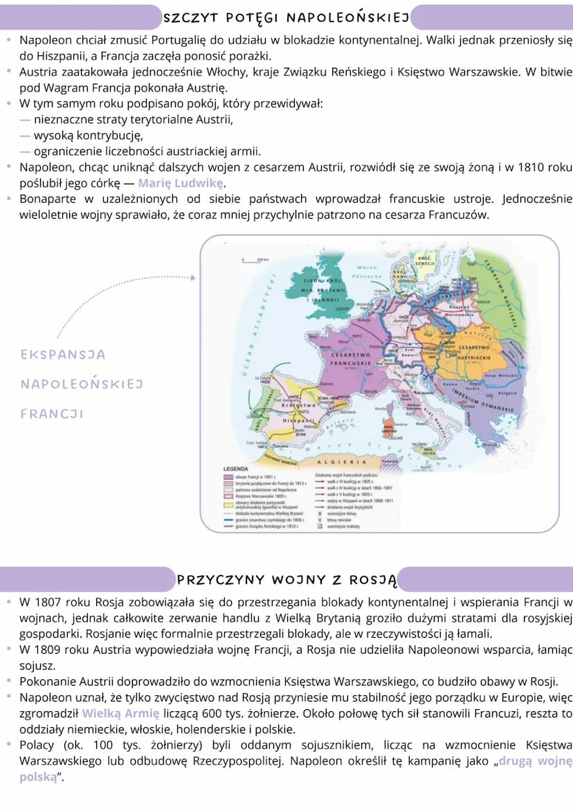 --- OCR Start ---
szczyt potęgi i
upadek Napoleona
1807 rok
traktaty pokojowe
w Tylży
IV 1814 rok
abdykacja
Napoleona
1815 VI 1815 rok
bitwa