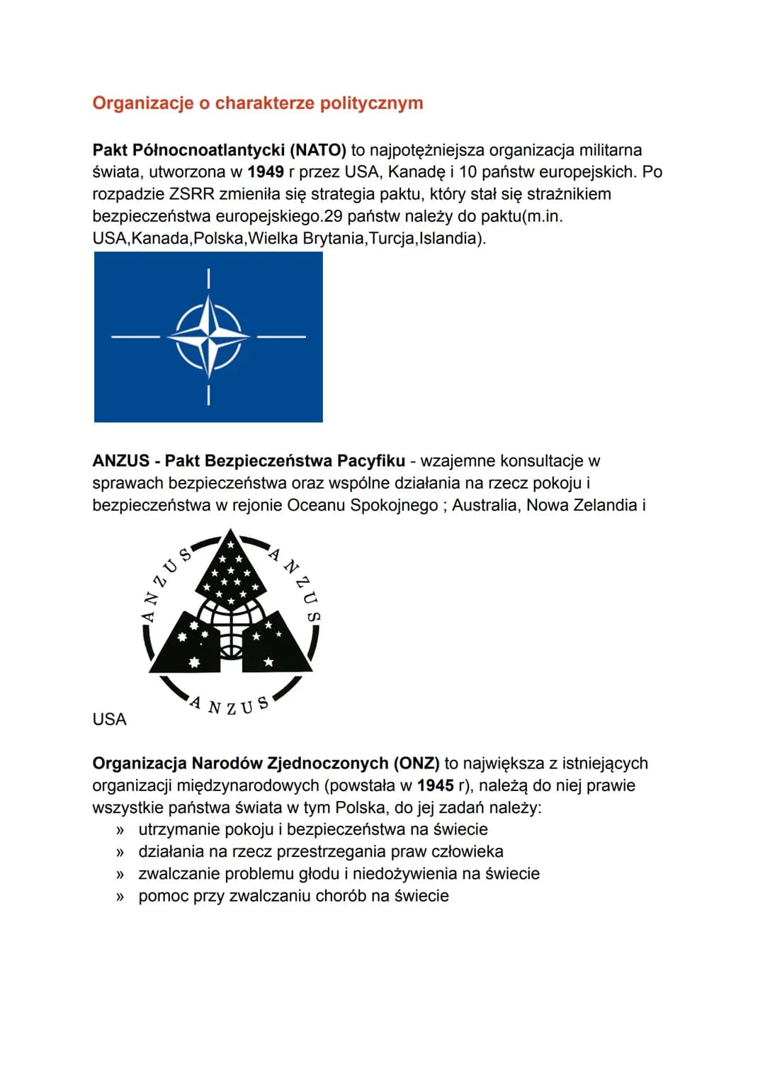 PAŃSTWO - jednostka posiadająca:
własne terytorium
własną ludność
PODZIAŁ POLITYCZNY ŚWIATA
• suwerenną władzę państwową
• uznanie międzynar