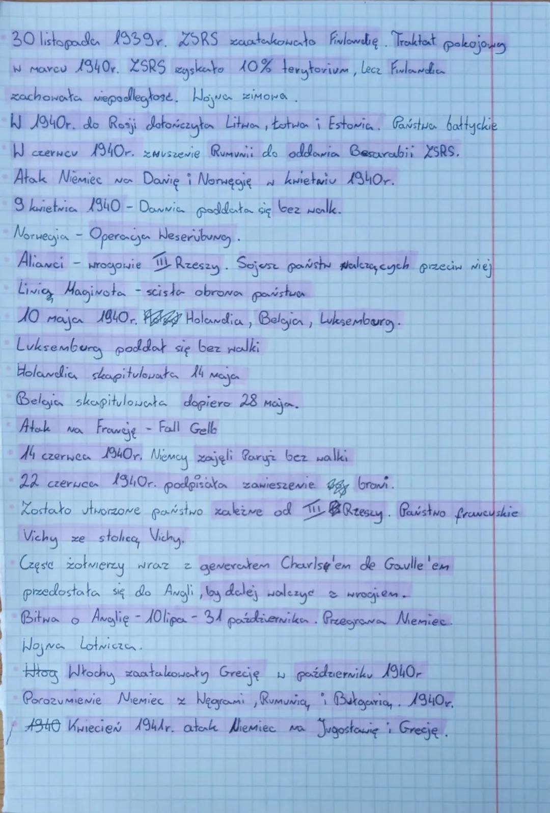 Napaść na polskę - 1939 r.  lutezień o 445.
3 września 1939 r. Francja i Anglia wypowiadają wojnę związku Niemcom
"wojna siedząca", "dziwna 
