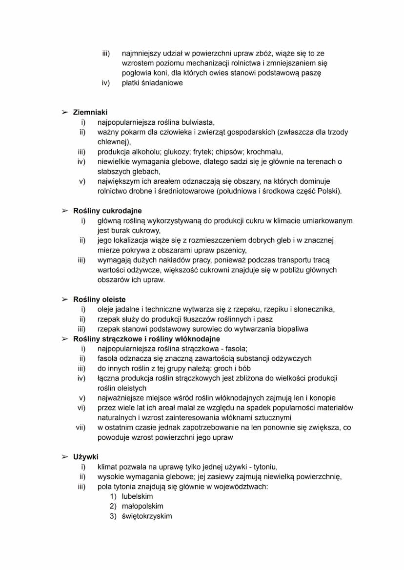 PRODUKCJA ROŚLINNA W POLSCE
➤ Struktura upraw i jej zmiany
I.
II.
III.
IV.
na żyznych glebach rosną pszenica i pszenżyto, na słabych żyto i 