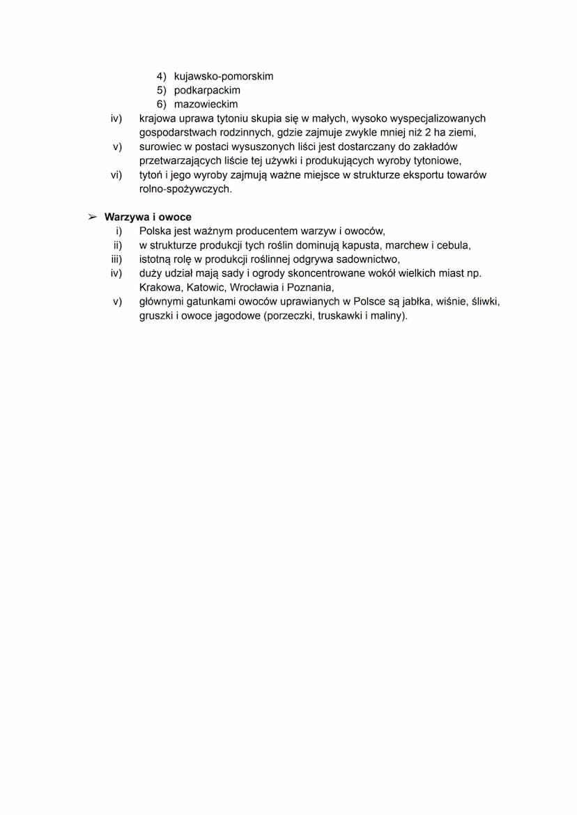 PRODUKCJA ROŚLINNA W POLSCE
➤ Struktura upraw i jej zmiany
I.
II.
III.
IV.
na żyznych glebach rosną pszenica i pszenżyto, na słabych żyto i 
