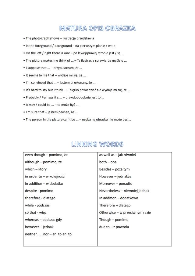 Know Opis obrazka matura słówka thumbnail