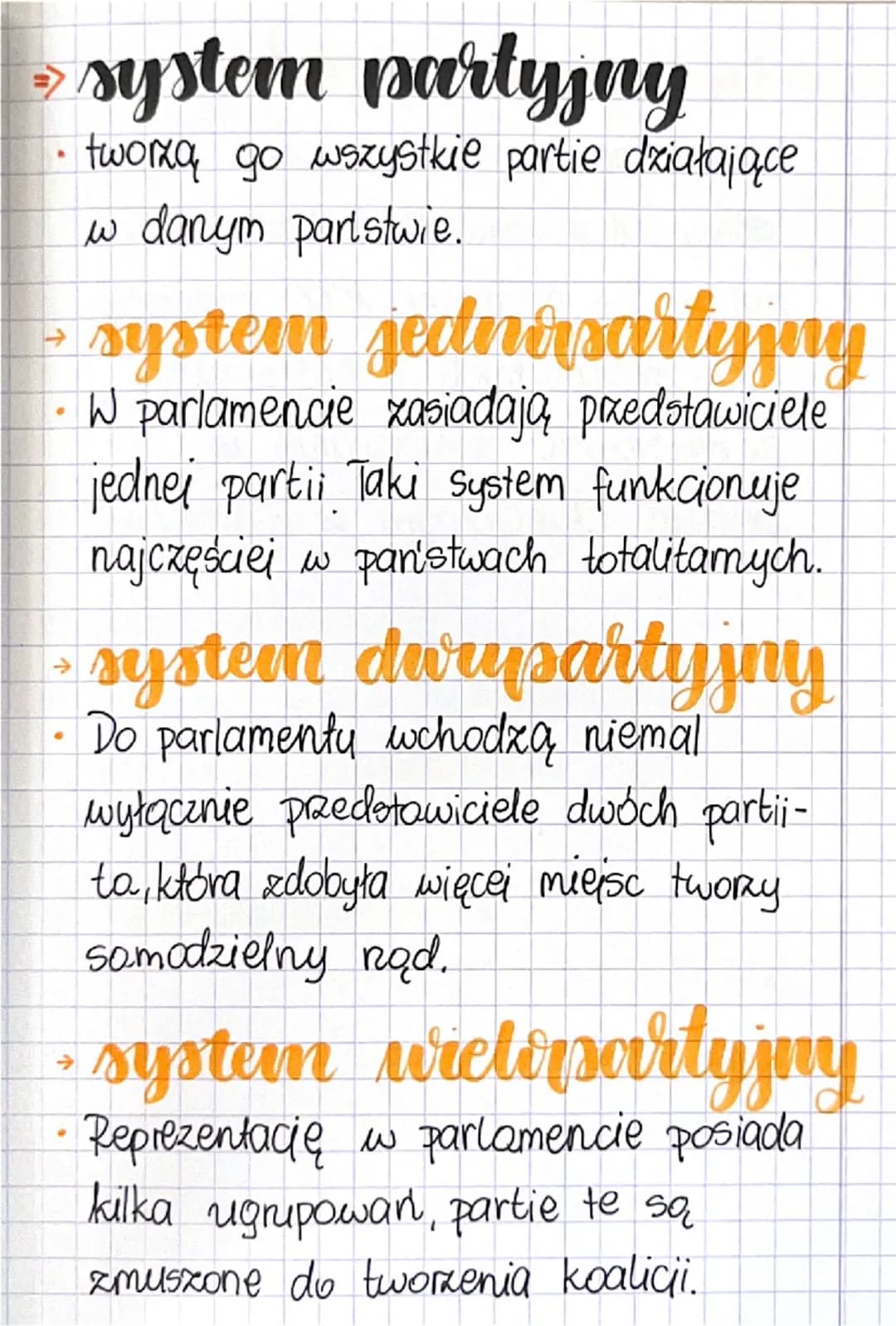 # Partie polityczne

=> partia polityczna
to dobrowolna organizacja zrzeszająca obywateli, która dąży do sprawowania władzy w państwie i rea