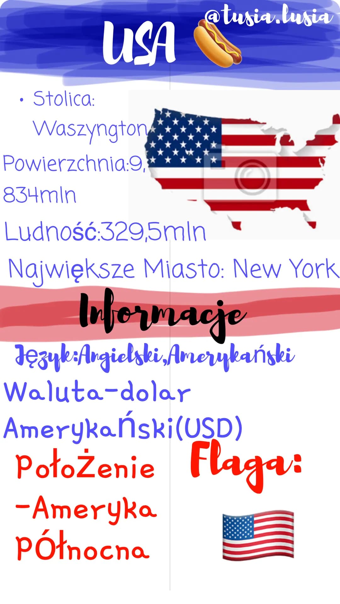 USA
Stolica:
Waszyngton
Powierzchnia:9,
●
@tusia.lusia
834mln
Ludność: 329,5mln
Największe Miasto: New York
Mormacje
Język: Angielski, Amery