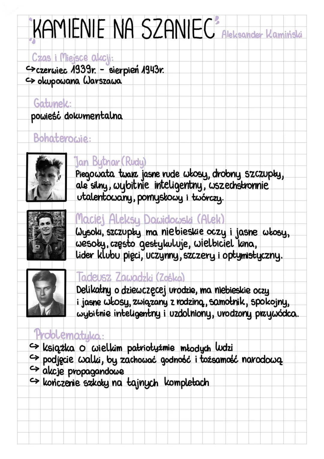 KAMIENIE NA SZANIEC® Aleksander Kamińska
Czas i Miejsce akcji:
czerwiec 1939r.- sierpień 1943r.
okupowana Warszawa
Gatunek:
powieść dokument