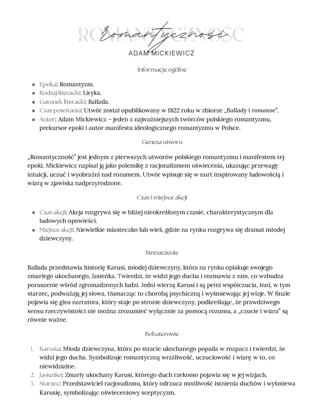 ROMANTYCZNOŚĆ