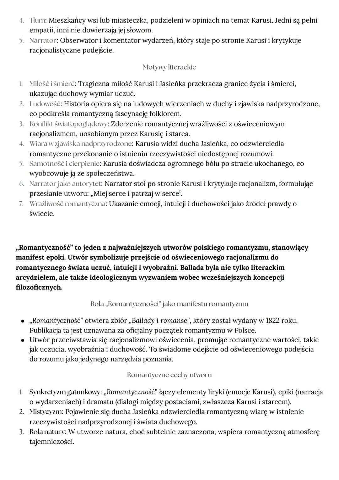 Romantycznoses
ADAM MICKIEWICZ
Informacje ogólne
Epoka: Romantyzm.
Rodzaj literacki: Liryka.
• Gatunek literacki: Ballada.
• Czas powstania: