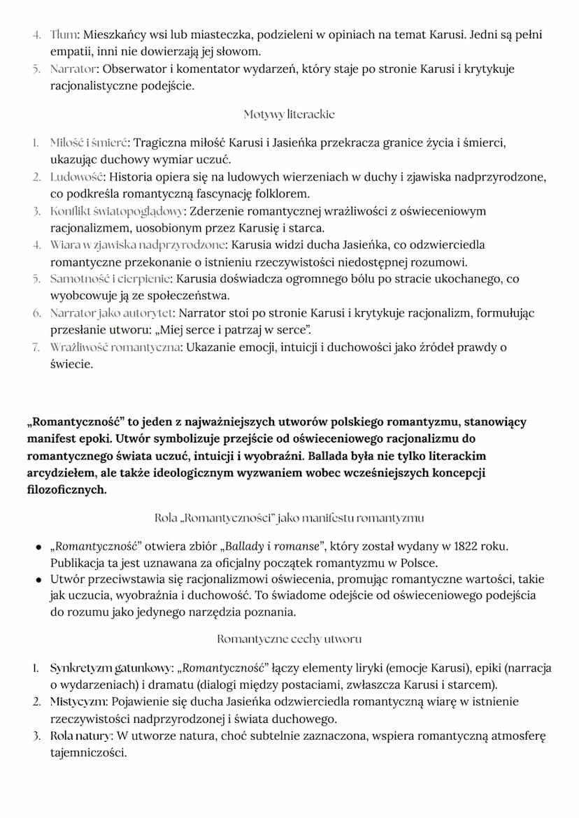 Romantycznoses
ADAM MICKIEWICZ
Informacje ogólne
Epoka: Romantyzm.
Rodzaj literacki: Liryka.
• Gatunek literacki: Ballada.
• Czas powstania:
