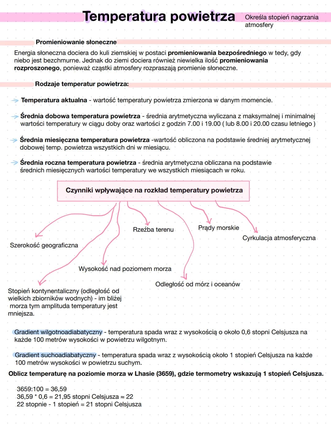 Temperatura powietrza Określa stopień nagrzania
atmosfery
Promieniowanie słoneczne
Energia słoneczna dociera do kuli ziemskiej w postaci pro