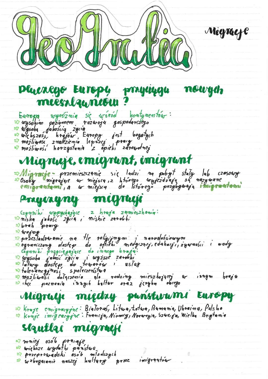 # Geo Julia

Migruje

Dlaczego Europe prayingu nowych
meesalzanow?

Europa wyróżnia się wśród bontymentów:

⇒ wysokim poziomem rozwoju gospo