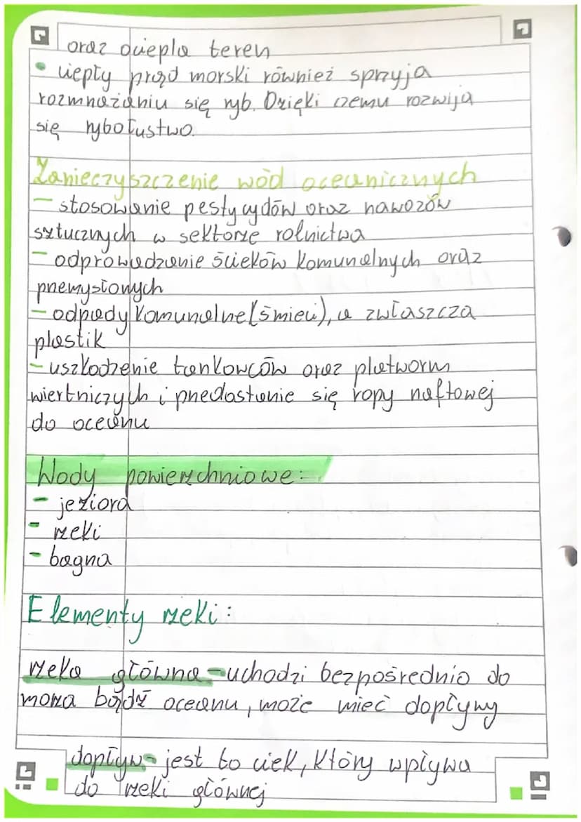GEOGRAFIA
Hydrosfera - jest to sfera, która opisuje
powłokę wodner.
1kg = 35g w1kg wody jest 3.5g soli
Lasoby wodne Ziemii:
Na Liemi jest ok