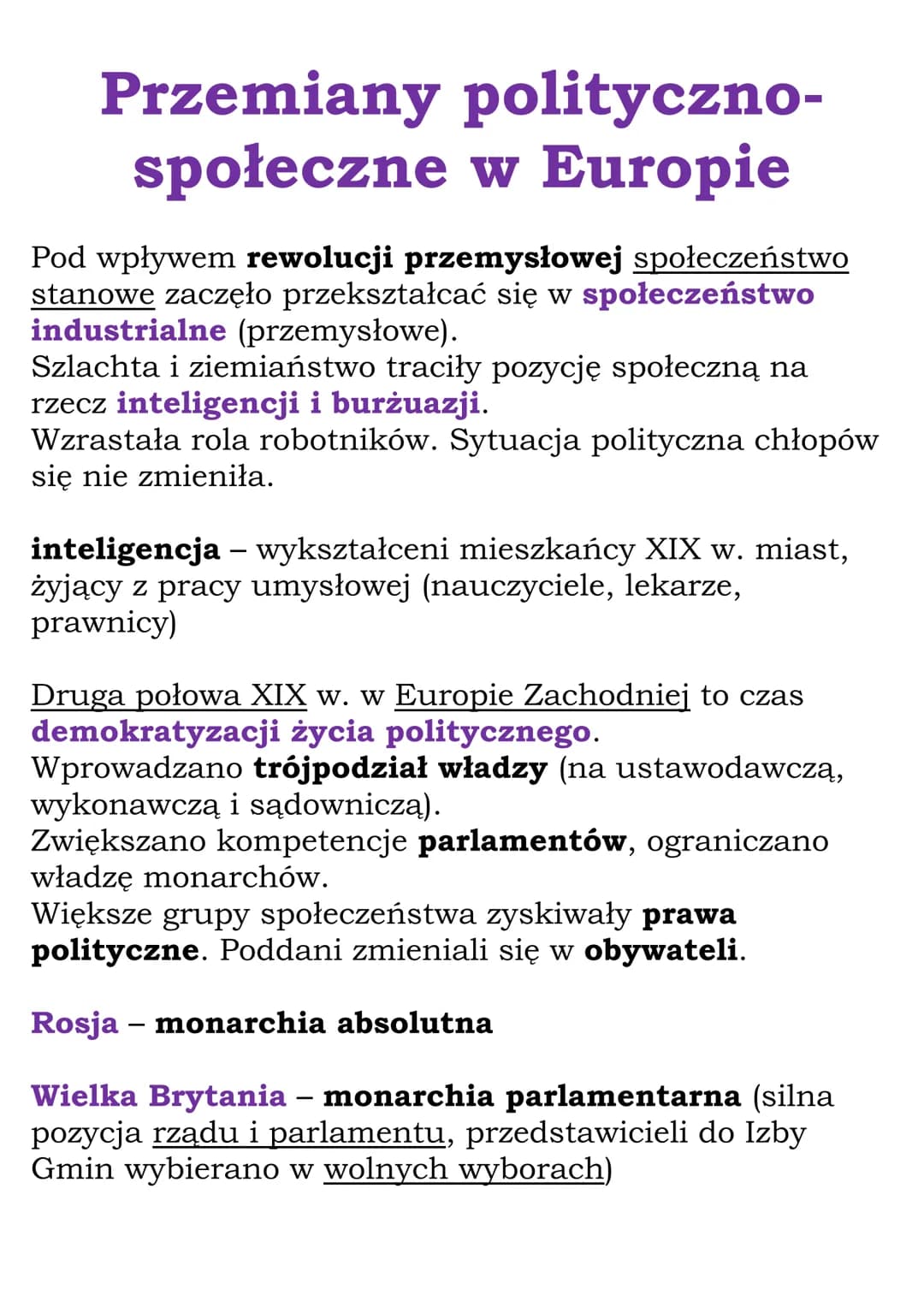 Przemiany Społeczne I Polityczne W Dwudziestoleciu Międzywojennym Jakie zmiany gospodarcze i społeczne zaszły w Europie i Polsce w XIX