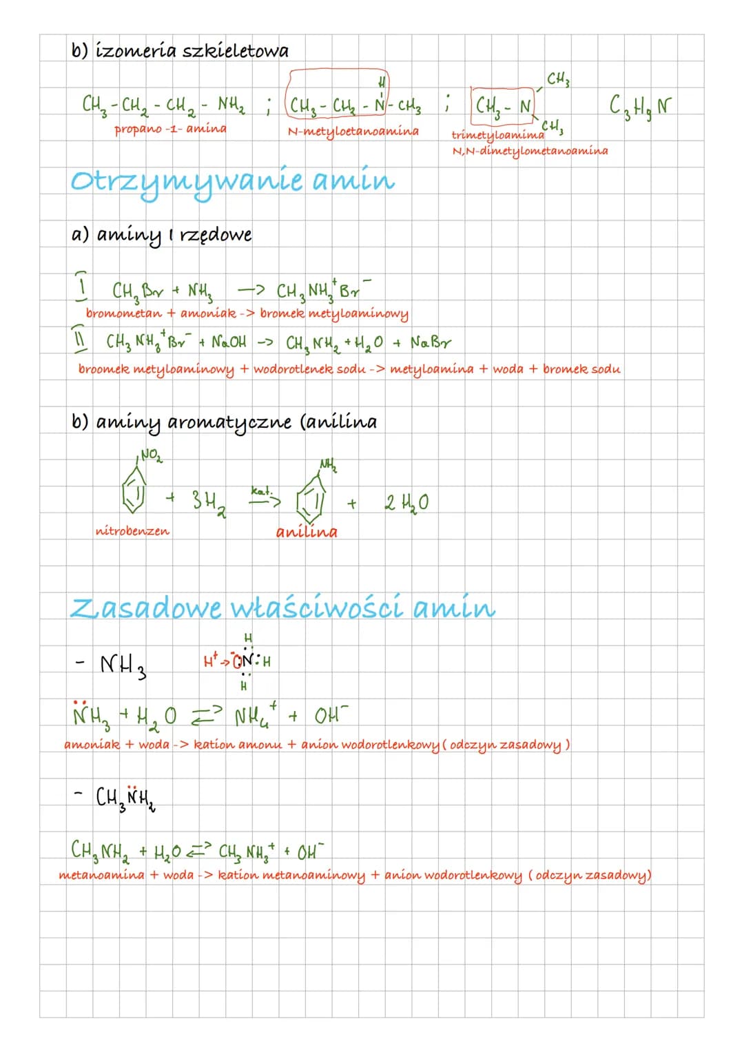 1. Amíny to pochodne amoniaku
a) amíny I rzędowe
b) amíny 11 rzędowe
c) amíny III rzędowe
R₁ - N.
Podział amin i nazewnictwo
a) rzędowość am