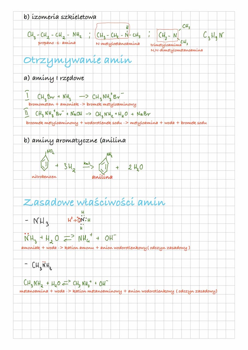 1. Amíny to pochodne amoniaku
a) amíny I rzędowe
b) amíny 11 rzędowe
c) amíny III rzędowe
R₁ - N.
Podział amin i nazewnictwo
a) rzędowość am