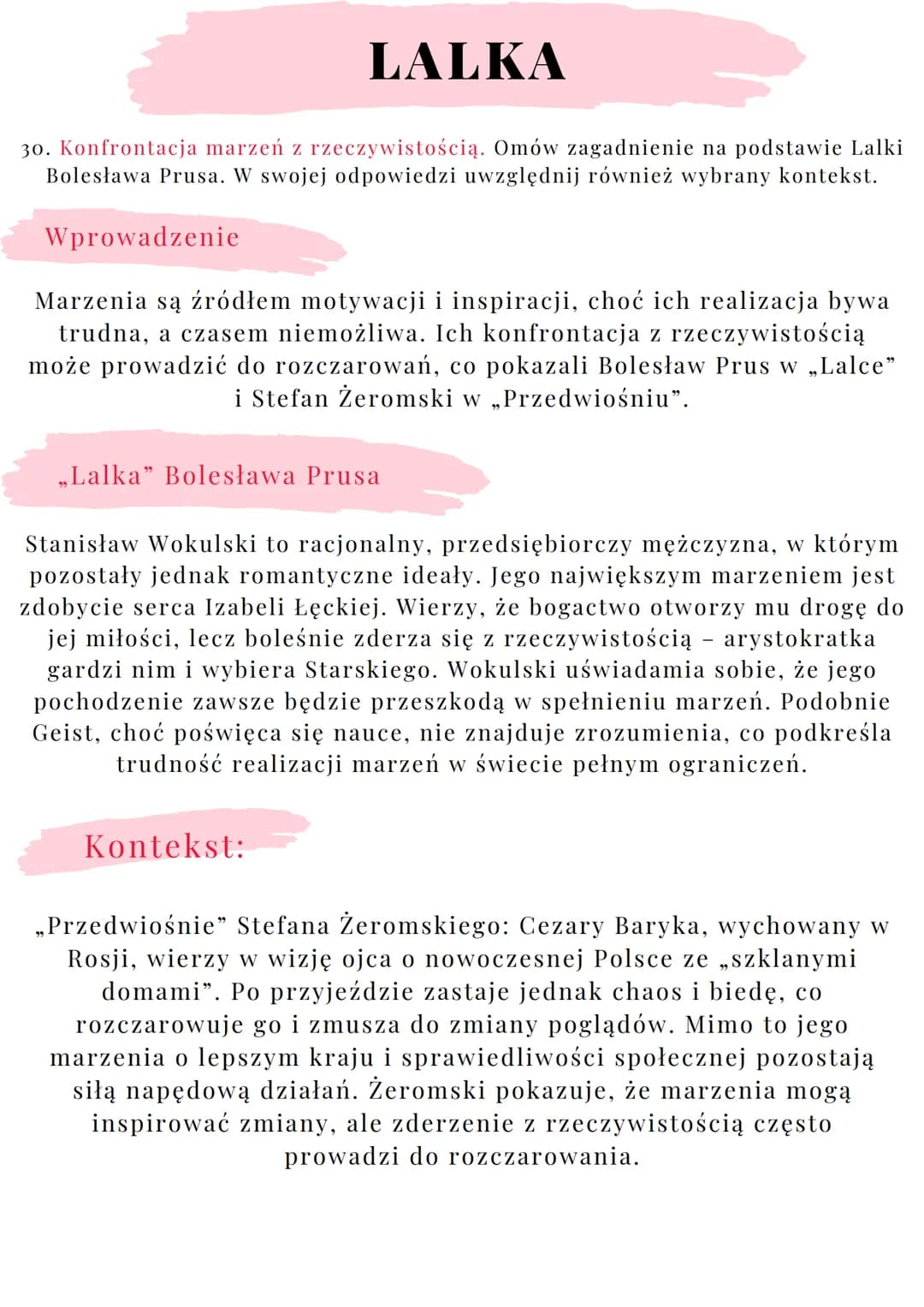--- OCR Start ---
LALKA
27. Różne oblicza przyjaźni. Omów zagadnienie na podstawie Lalki Bolesława Prusa.
W swojej odpowiedzi uwzględnij rów