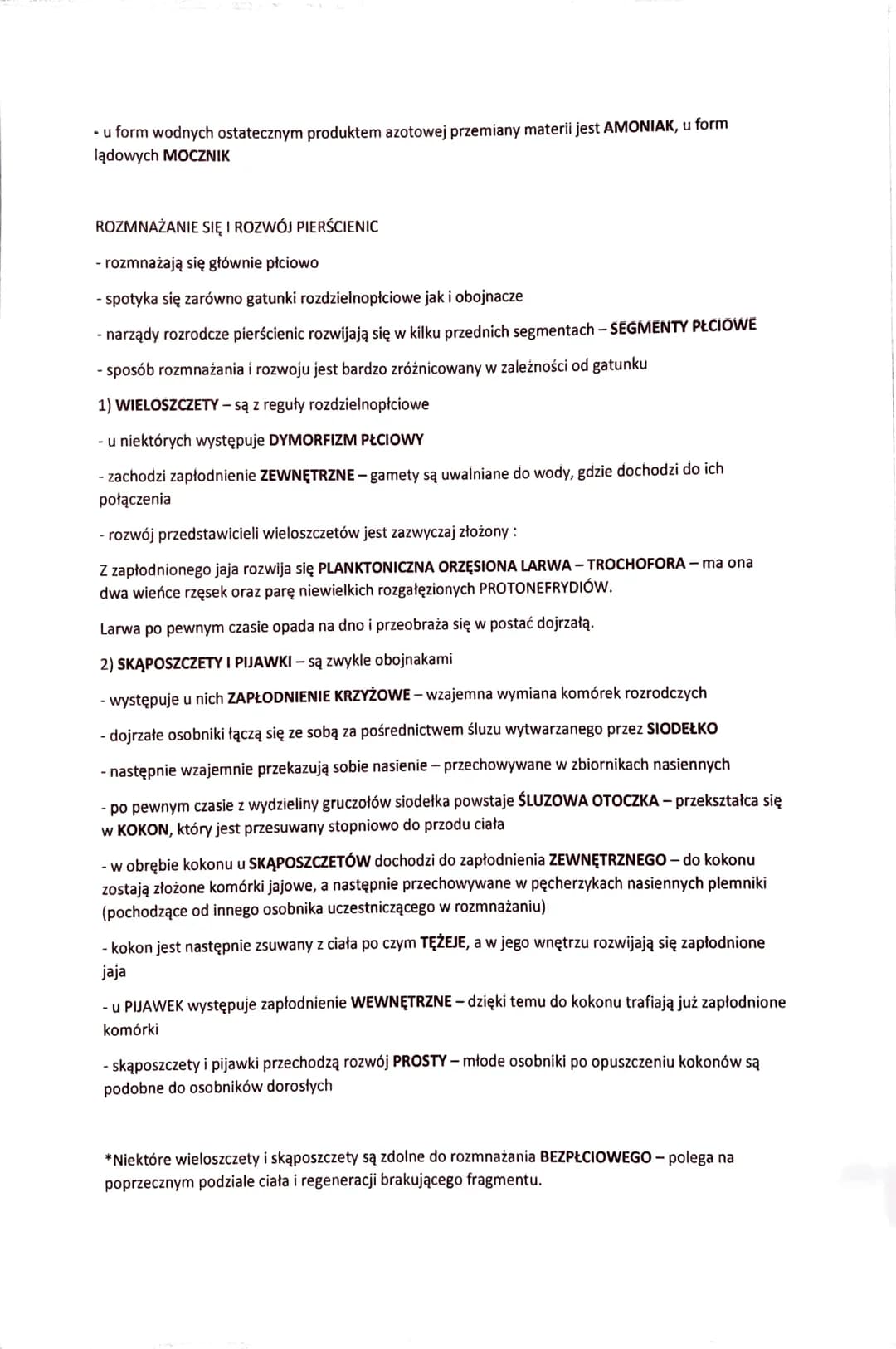 PIERŚCIENICE - BEZKRĘGOWCE O WYRAŹNEJ METAMERII
- do pierścienic należą przede wszystkim zwierzęta zasiedlające wody SŁONE, rzadziej słodkie